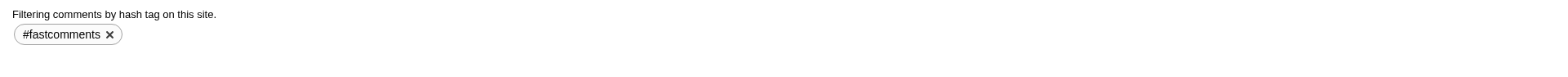 El widget de comentarios filtrado para mostrar solo los comentarios etiquetados #fastcomments después de hacer clic en ese hashtag