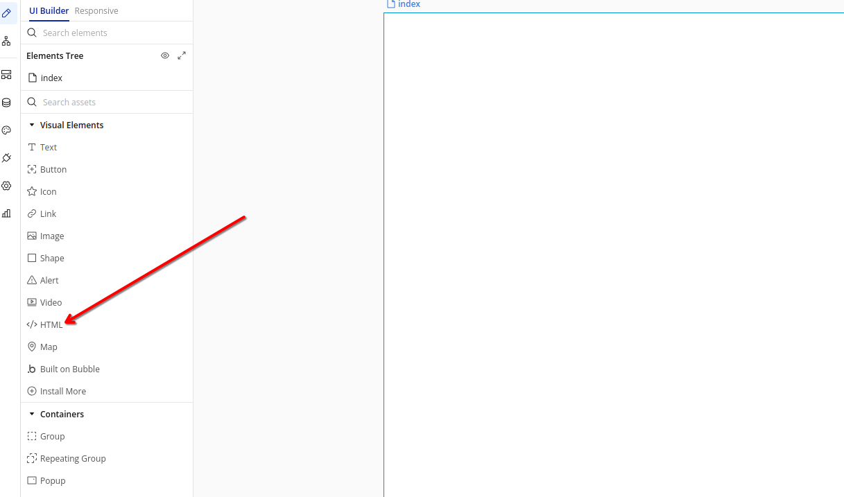 Adding HTML Element to Bubble Page