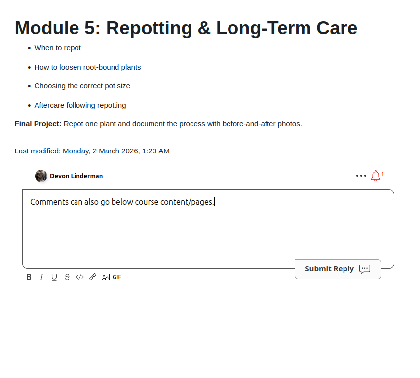 Collab Chat e Commenti di FastComments su Moodle